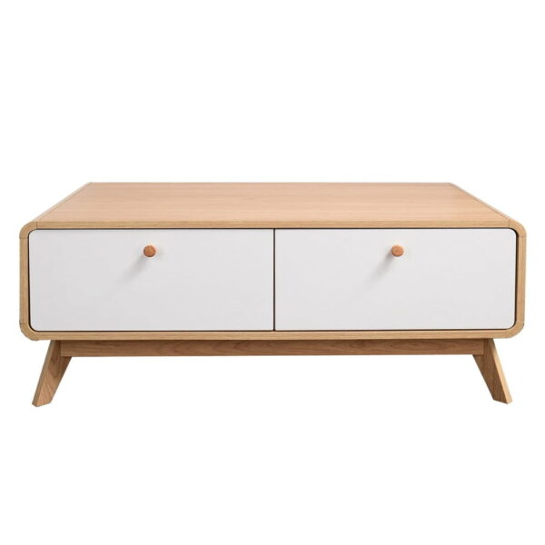 on1-import-11301-646e90eb74df Comodă TV albă/în culoare naturală cu aspect de lemn de stejar 100x40 cm Caitlin – Støraa