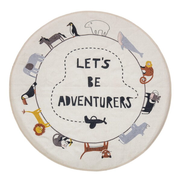 on1-import-11365-8a9431c07ff5 Covor din bumbac Bloomingville Mini Animals, ø 130 cm, alb