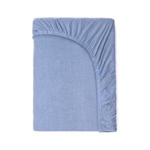 Cearșaf elastic din bumbac pentru copii Good Morning, 70 x 140/150 cm, albastru