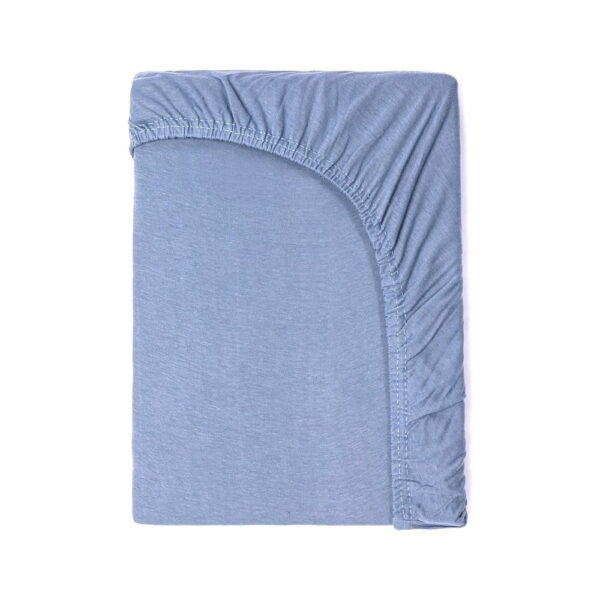 Cearșaf elastic din bumbac pentru copii Good Morning, 70 x 140/150 cm, albastru