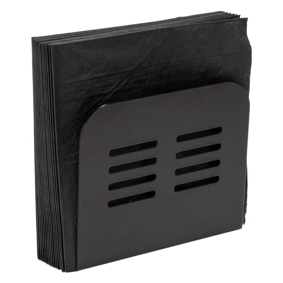 Suport pentru șervețele Wenko Black Outdoor Kitchen Baco, negru