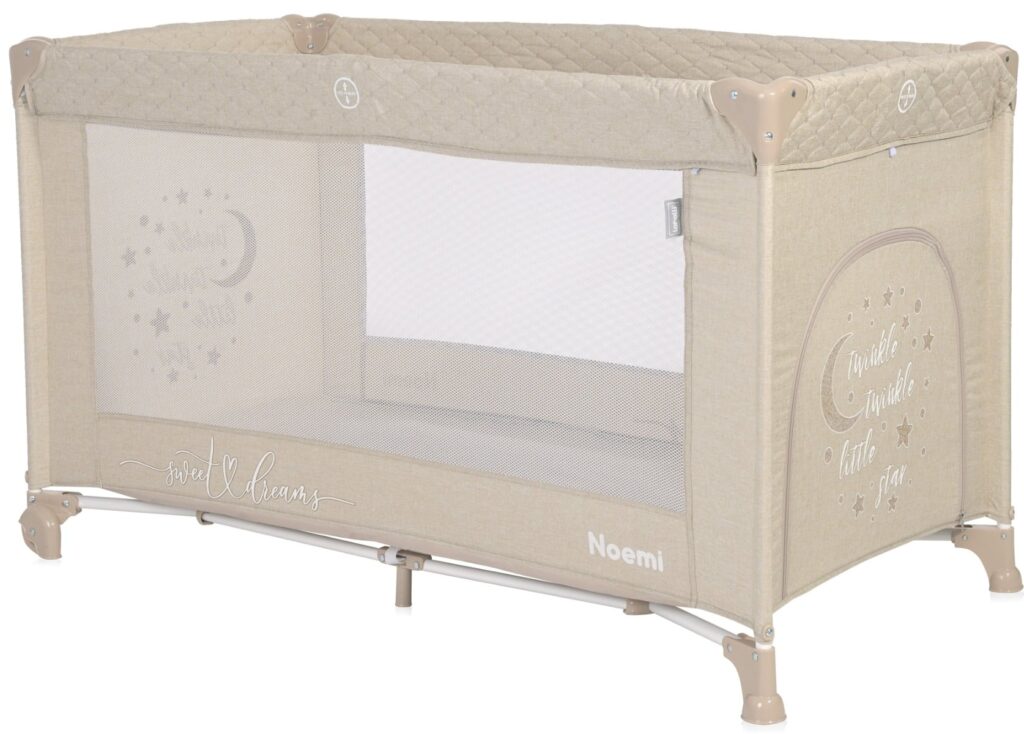 Exemplu din categoria Mobilier pentru copii: Patut pliabil Lorelli Noemi, 1 nivel, Fog Beige Star