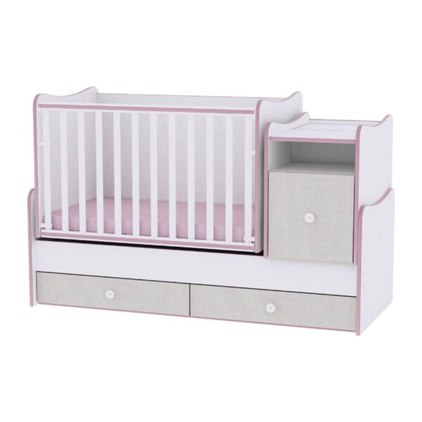 Mobilier transformabil, Lorelli, Trend Plus, 167 x 72 x 105 cm, White Pink Crossline