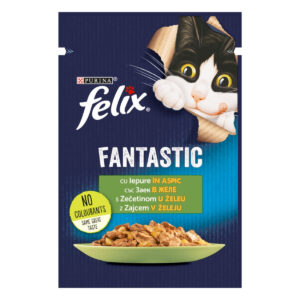 PURINA Felix Fantastic, Iepure, hrană umedă pisici, (în aspic) PURINA Felix Fantastic, Iepure, plic hrană umedă pisici, (în aspic), 85g