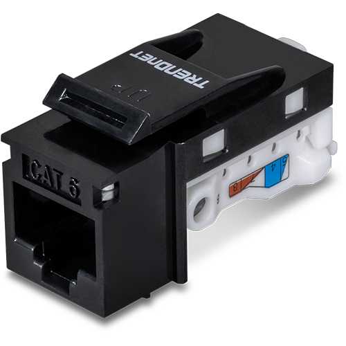 Keystone Jack Cat.6 tool-less, negru - TRENDnet TC-K25C6BK