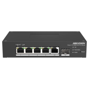 Switch Smart managed 4 porturi 10/100 Mbps PoE, 1 port Gigabit SFP, 1 port Gigabit RJ45 – HIKVISION DS-3T1306P-SI-HS