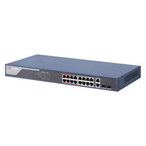 Switch 16 porturi PoE 100Mbps, 2 port uplink Gigabit, SMART Management – HIKVISION DS-3E1318P-EI