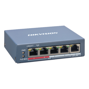 Switch 4 porturi PoE, 1 port uplink RJ45, SMART Management – HIKVISION DS-3E1105P-EI
