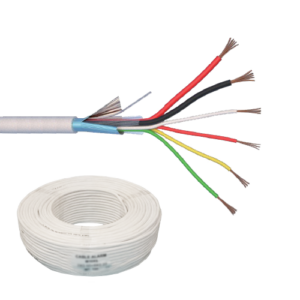 Cablu de alarma 6 fire ecranate + alimentare 2×0.75, cupru integral, 100m 6CUEF+2×0.75