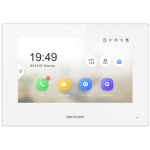 Monitor videointerfon TCP/IP, TFT LCD 7 inch touch screen, PoE – HIKVISION DS-KH6320-LE1-W