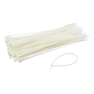 Coliere de plastic 250×3.6 mm, ALB, 100 buc TCP-250-3.6-W