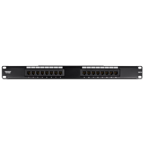 Patch Panel 16 x RJ45 UTP, Cat6 - TRENDnet TC-P16C6