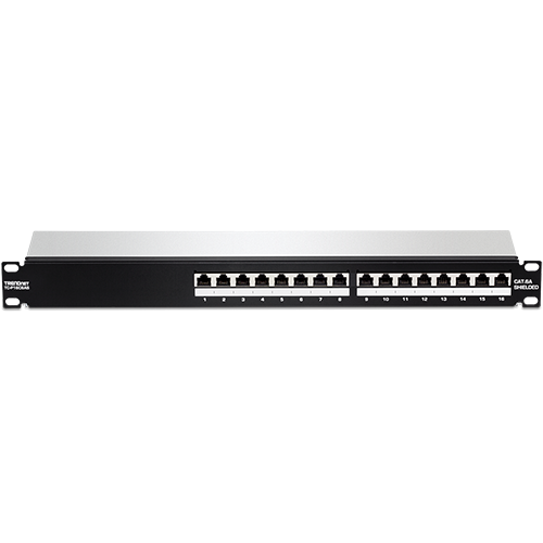 Patch Panel 16 x RJ45 UTP, Cat6a, Ecranat, 1U - TRENDnet TC-P16C6AS