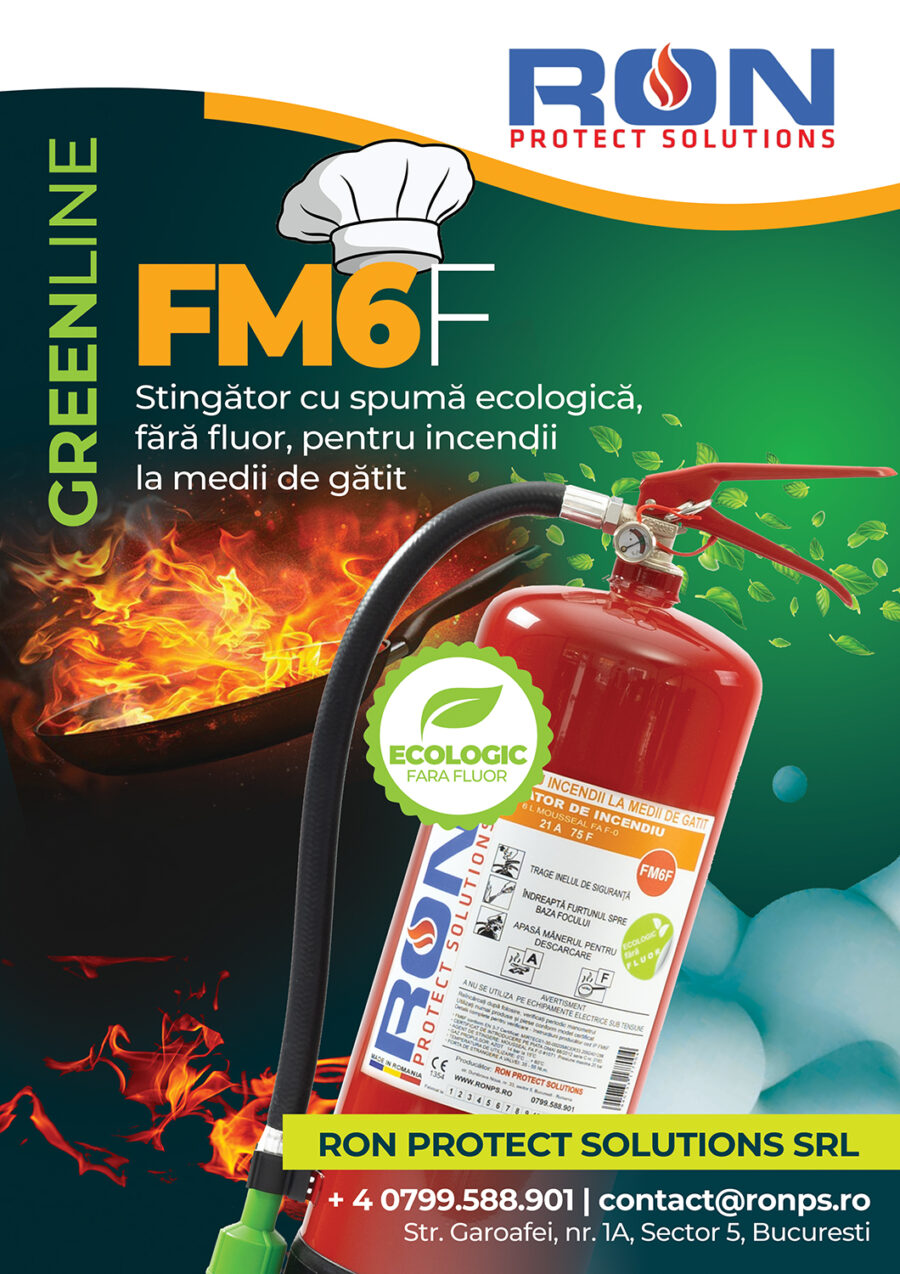 Stingător FM6F pentru bucătării, 6 L – clasa F