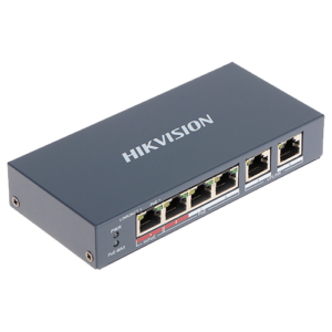 Switch 4 porturi PoE+, 2 porturi uplink – HIKVISION DS-3E0106HP-E