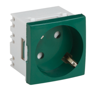 Priza modulara schuko cu impamantare, verde – DLX DLX-245-42