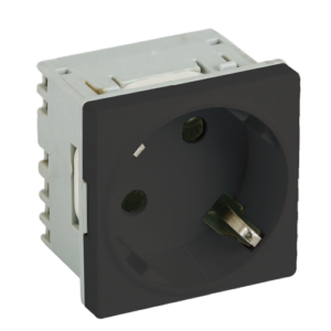 Priza modulara schuko cu impamantare, negru – DLX DLX-245-43