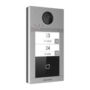 Panou exterior videointerfon TCP/IP pentru 2 familii, Wi-Fi 2.4GHz, control acces integrat – HIKVISION DS-KV8213-WME1