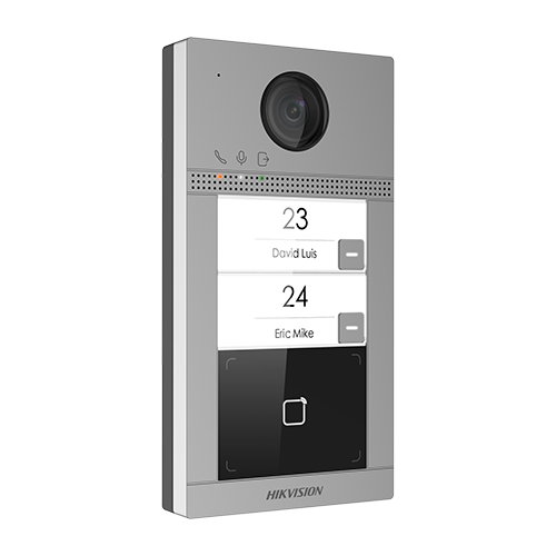 Panou exterior videointerfon TCP/IP pentru 2 familii, Wi-Fi 2.4GHz, control acces integrat – HIKVISION DS-KV8213-WME1