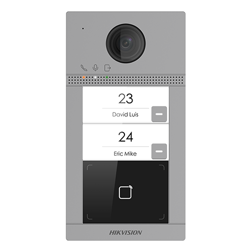 Panou exterior videointerfon TCP/IP pentru 2 familii, Wi-Fi 2.4GHz, control acces integrat – HIKVISION DS-KV8213-WME1