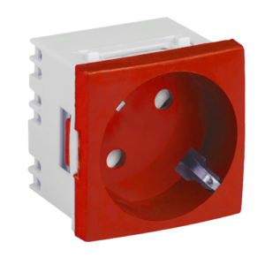 Priza modulara schuko cu impamantare, rosu – DLX DLX-245-46