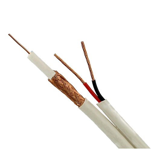 Cablu coaxial RG59 + alimentare 2×0.75, 305m, alb TSY-RG59+2X0.75-W