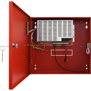Sursa de alimentare EN 54-4, 27.6V/4.6A, cutie metalica cu loc acumulatori 2x7Ah/12V – PULSAR EN54C-5A7