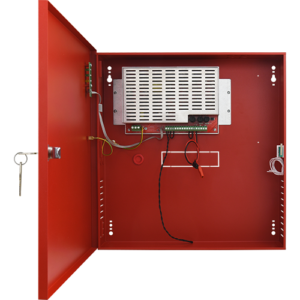 Sursa de alimentare EN 54-4, 27.6V/4.2A, cutie metalica cu loc acumulatori 2x17Ah/12V – PULSAR EN54C-5A17