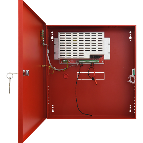 Sursa de alimentare EN 54-4, 27.6V/4.2A, cutie metalica cu loc acumulatori 2x17Ah/12V – PULSAR EN54C-5A17