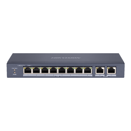 Switch 8 porturi PoE, 2 porturi uplink RJ45 Gigabit – HIKVISION DS-3E0310P-E-M