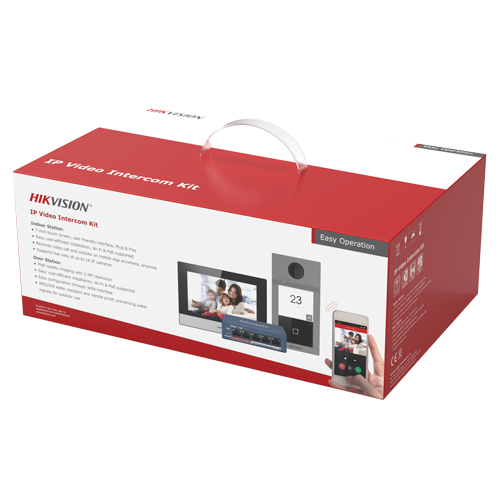 KIT videointerfon pentru o familie, Wi-Fi 2.4Ghz, monitor 7 inch – HIKVISION DS-KIS604-S