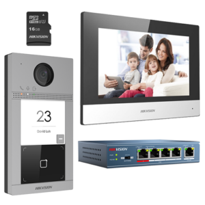 KIT videointerfon pentru o familie, Wi-Fi 2.4Ghz, monitor 7 inch – HIKVISION DS-KIS604-S