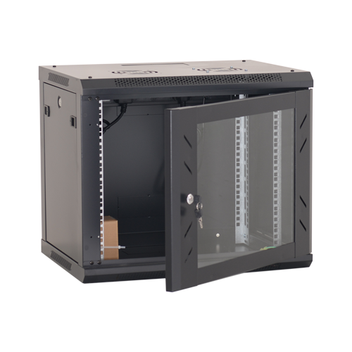 Rack perete 9U 19” 600×450, capacitate incarcare 80 Kg, negru – ASYTECH Networking ASY-9U-6045W