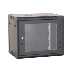 Rack perete 9U 19” 600×450, capacitate incarcare 80 Kg, negru – ASYTECH Networking ASY-9U-6045W