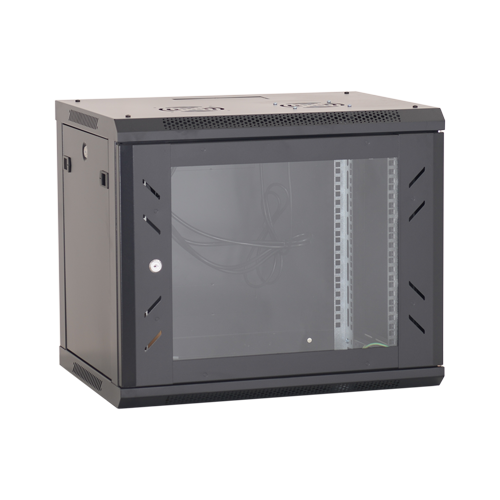 Rack perete 9U 19” 600×450, capacitate incarcare 80 Kg, negru – ASYTECH Networking ASY-9U-6045W