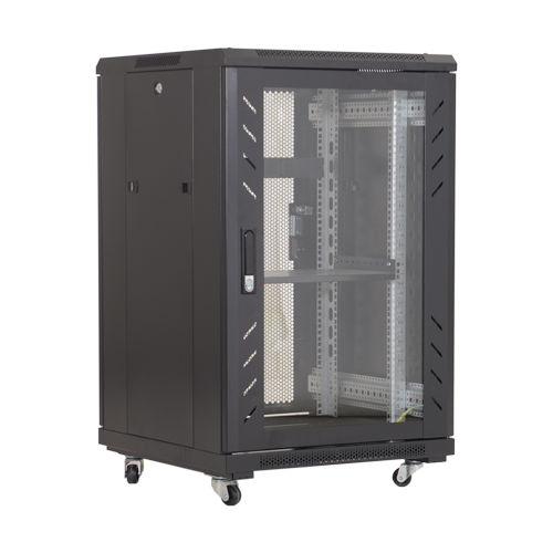 Rack podea 18U 19′ 600×800, capacitate incarcare 500 Kg, negru – ASYTECH Networking ASY-18U-6080E