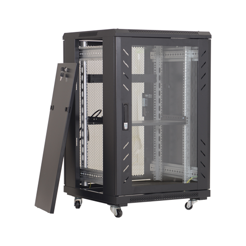 Rack podea 18U 19′ 600×800, capacitate incarcare 500 Kg, negru – ASYTECH Networking ASY-18U-6080E