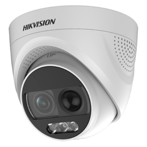 Camera ColorVU AnalogHD 2MP cu PIR si alarma incorporata, lentila 2.8mm, lumina alba 20 m – HIKVISION DS-2CE72DFT-PIRXOF28