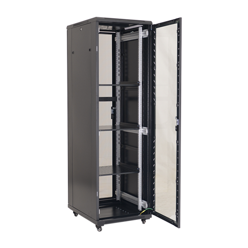 Rack podea 42U 19′ 600×800, capacitate incarcare 800 Kg, negru – ASYTECH Networking ASY-42U-6080S