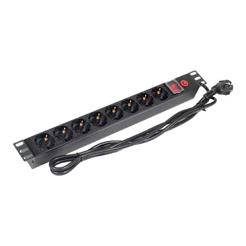 PDU 8 prize Shuko, 19”, 1U, aluminiu cu protectie – ASYTECH Networking ASY-PDU-8