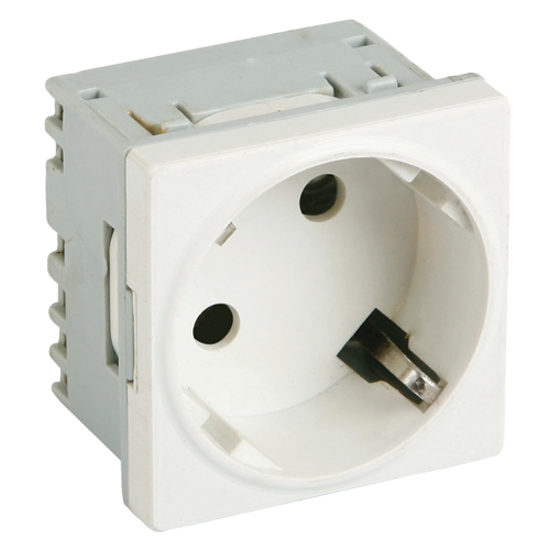 Priza modulara schuko cu impamantare, alb – DLX DLX-245-45