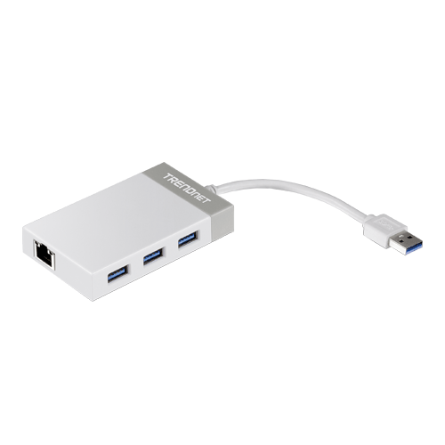 Exemplu din categoria Adaptoare Wi-Fi si accesorii USB: Adaptor USB 3.0 la Gigabit, Hub USB – TRENDnet TU3-ETGH3