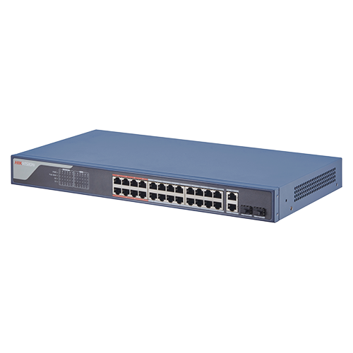 Switch 24 porturi PoE 100Mbps, 2 port uplink Gigabit, SMART Management – HIKVISION DS-3E1326P-EI