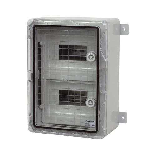 Cutie modulara IP65 din ABS gri, usa transparenta, 2 x 9 module, 250x350x150 mm PP3112