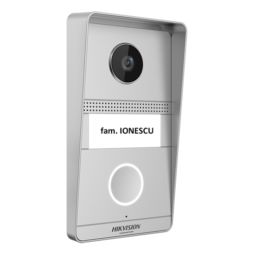 Kit videointerfon analogic 7inch, camera 2MP, conectare 2 fire – HIKVISION DS-KIS101-P(S)