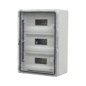 Cutie modulara IP65 din ABS gri, usa transparenta, 3 x 15 module, 350x500x190 mm PP3116