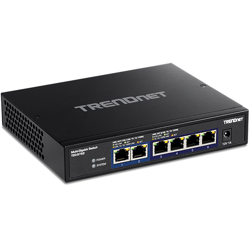 Switch 6 x RJ45, 4 x RJ45 2.5G si 2 x RJ45 10G, Fanless – TRENDnet TEG-S762