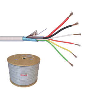 Cablu de alarma 6 fire ecranate + alimentare 2×0.75, cupru integral, 500m 6CUEF+2×0.75-T