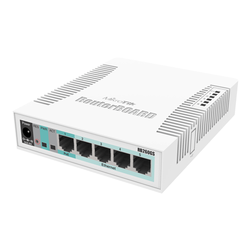 Smart Switch, 5 x Gigabit, 1 x SFP – Mikrotik CSS106-5G-1S