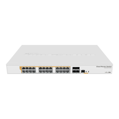 Management Switch 24 x Gigabit PoE+ Out 450W, 4 x SFP+ 10Gbps – Mikrotik CRS328-24P-4S+RM